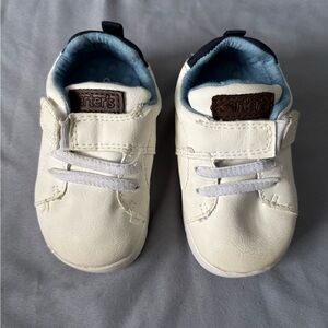 Carter's White and Navy Blue Baby Walker Shoes